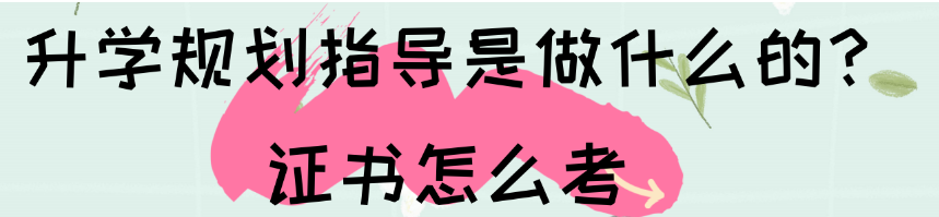 升学规划指导是做什么的？证书怎么考